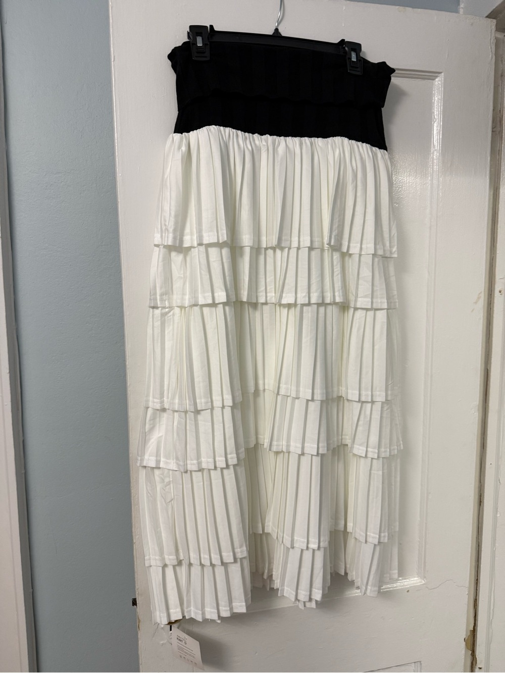 Blank NYC Black and White Tiered Maxi Skirt